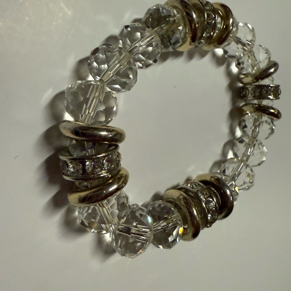 New York & Company Crystal and Gold Bracelet